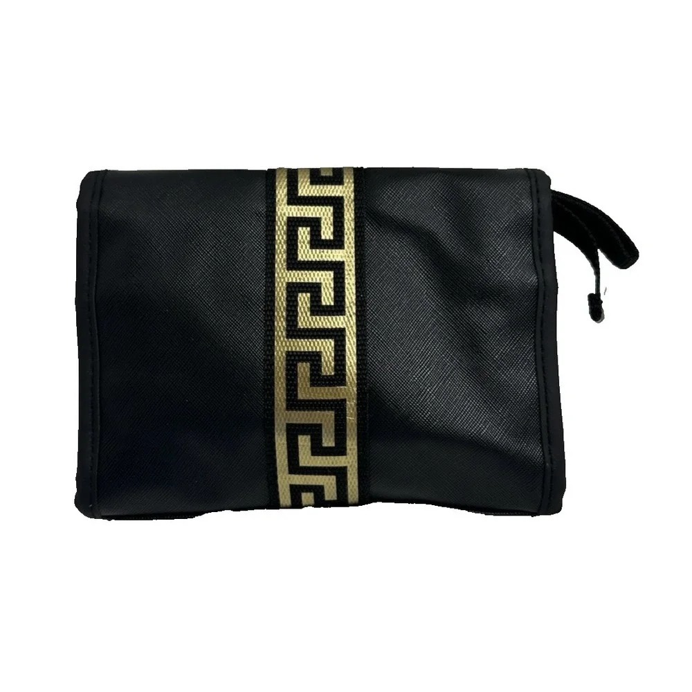 Versace Fragrances Clutch Black Gold Cosmetic Case Pouch